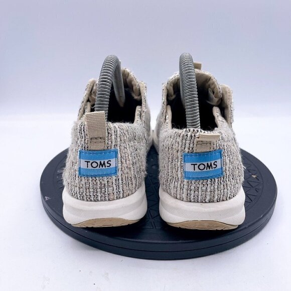 Toms Women's Del Rey Sneaker Size 8.5 Gray Linen Lace Up Casual Shoe Walking - Picture 3 of 9